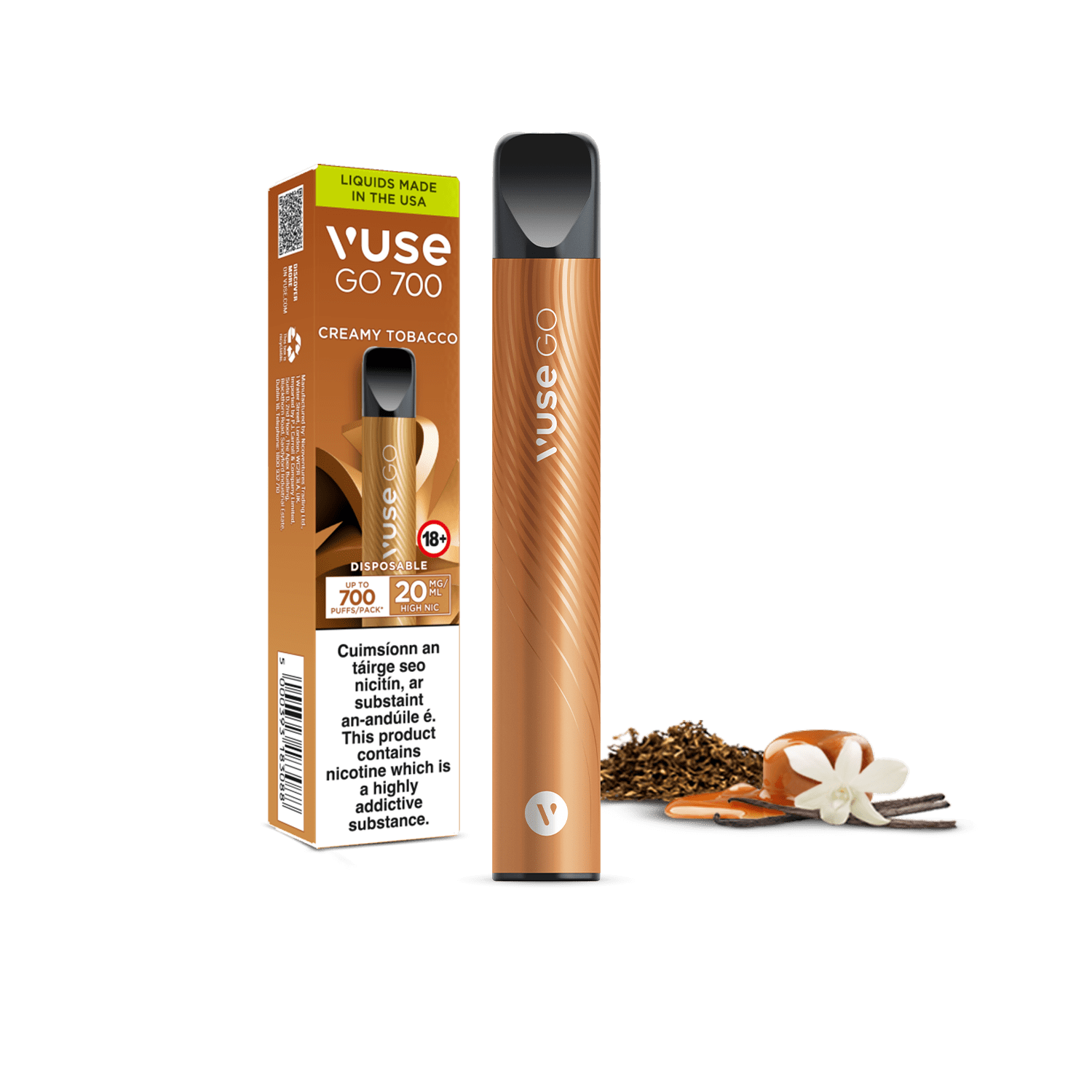 Vuse Go 700 Creamy Tobacco | Disposable Vape | Vuse IE