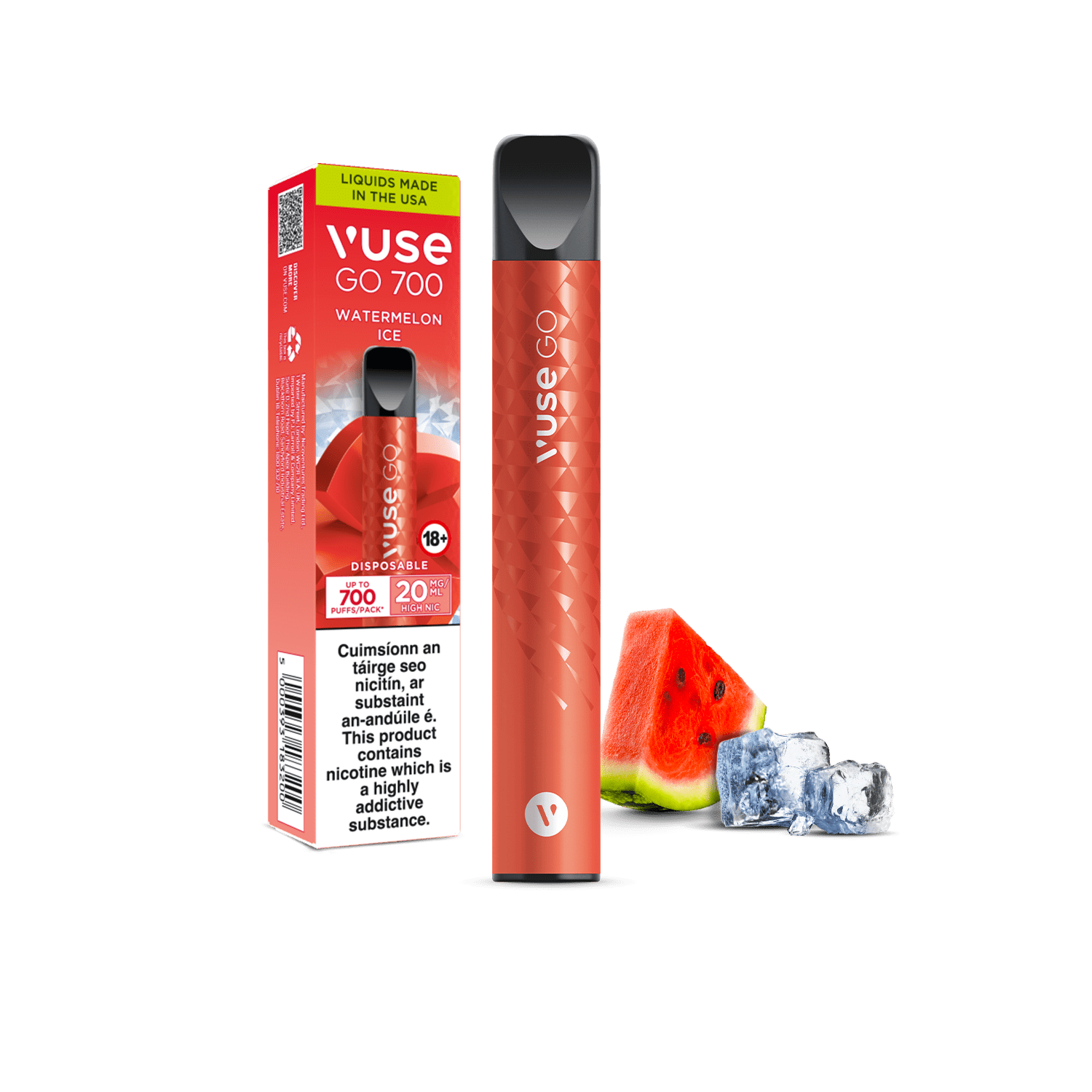 Vuse Go 700 Watermelon Ice | Disposable Vape | Vuse IE