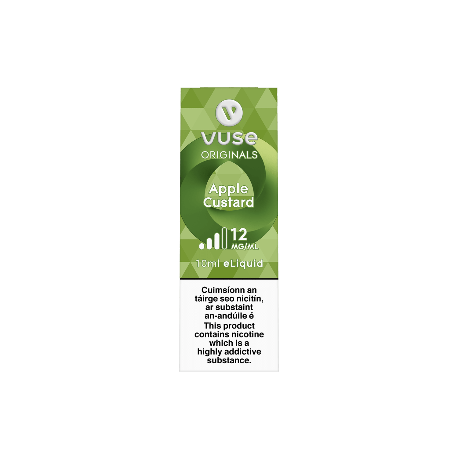 A Vuse Apple Custard eLiquid bottle package